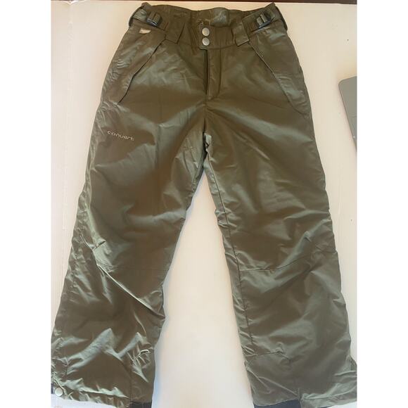 Columbia Convert Unisex Youth Size 10/12 Nylon Green Snow Pants Ski Snowboard - Picture 1 of 9